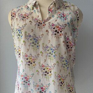 CAbi Essential Blouse #5535 Sleeveless Chiffon Floral-XL